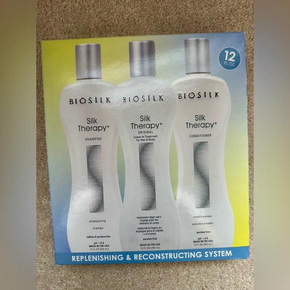 Biosilk Silk Therapy Set - Shampoo, Conditioner, & Original Leave In Treatment - Picture 1 of 7